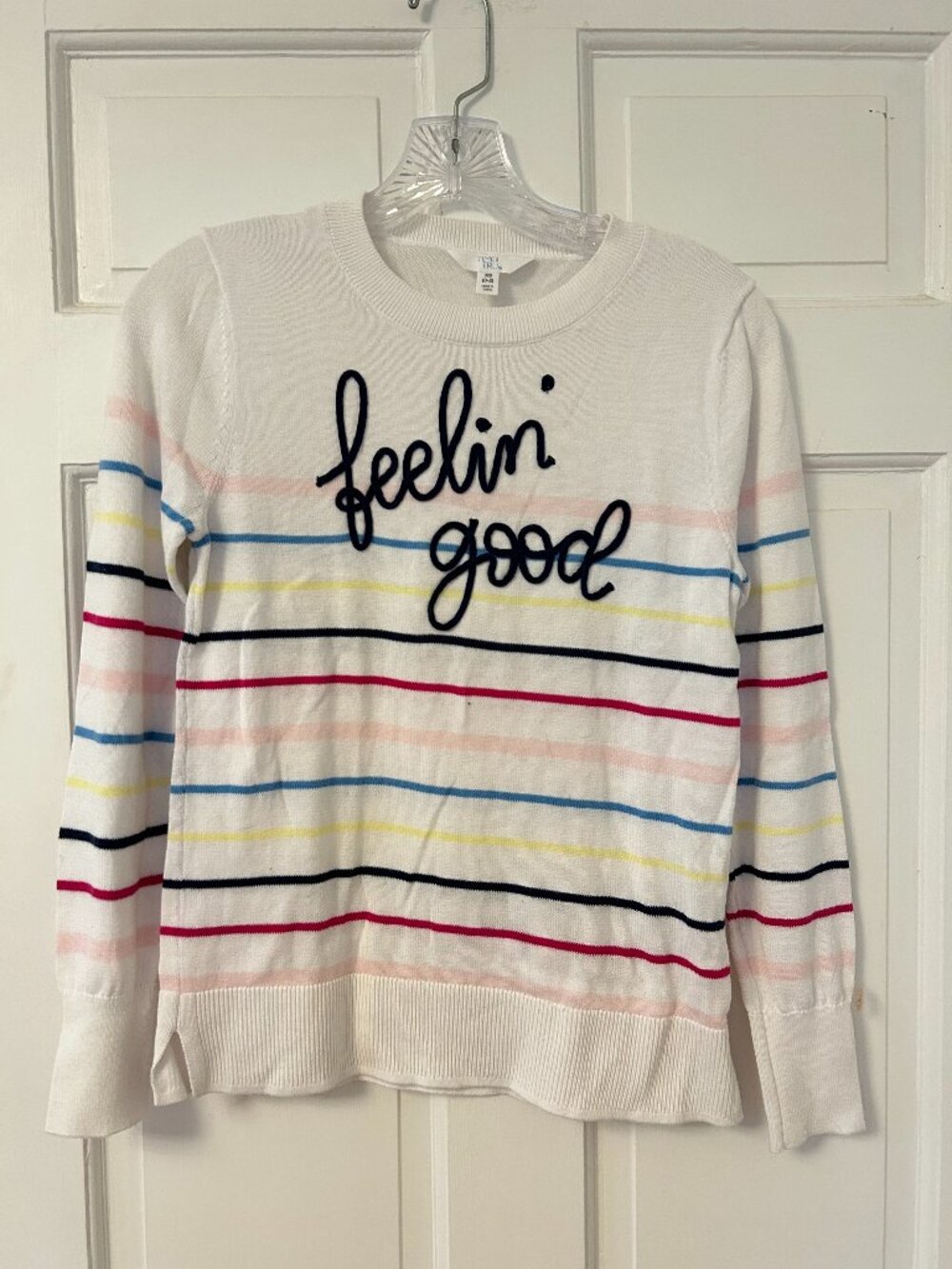 Time & Tru Feelin' Good Striped Sweater Size XS